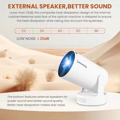 Mini Projector - Manual Focus, Smart Portable Projector for Bedroom & Home Cinema with 4K Support, 170 ANSI Lumens, Auto Keystone, Netflix Certified, Android 11, Voice Control, Air Mouse Remote 8