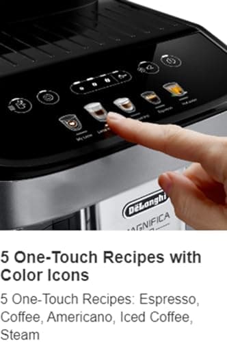 De'Longhi De'Longhi Magnifica Evo Automatic Espresso & Cappuccino Machine with Latte Crema System, 9.45 in. x 17.32 in. x 14.17 in., Chrome 7