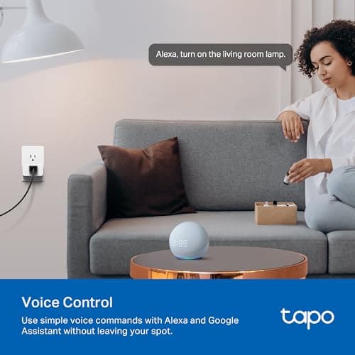 TP-Link 𝗧𝗮𝗽𝗼 Smart Plug Wi-Fi Mini, Energy Monitoring, Compatible with Alexa & Google Home & Samsung SmartThings, Timer, 15A/1800W Max, ETL Certified, 2.4G Wi-Fi Only, Tapo P115(4-Pack) 6