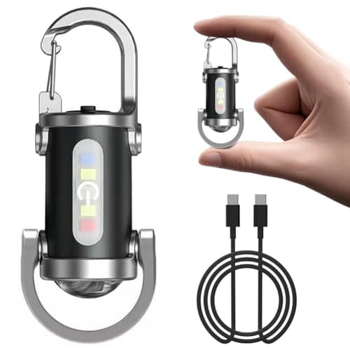 1200LM Super Bright Mini Keychain Flashlight - Waterproof EDC Light, 3-in-1 Multipurpose LED with Power Bank, Rechargeable, Compact & Durable for Camping, Hiking, Rescue & Everyday Use (2 Colors) 8