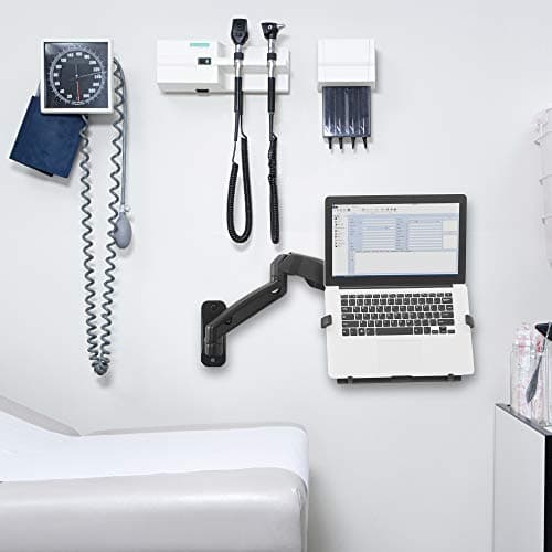 VIVO Height Adjustable Pneumatic Extended Arm Laptop Wall Mount, Full Motion Articulating Notebook Tray, Fits 10 to 15.6 inch Screen, Black, MOUNT-V001GL 9