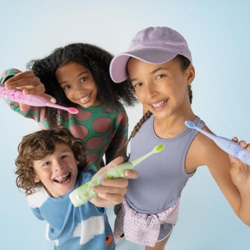 ORDO Squishmallows Toothbrush, Sonic Battery Toothbrushes for Kids, Soft Bristles, Extra Brush Head Inc, Gift for Kids Aged 4 Years and Up, Battery Included, Auggie 6