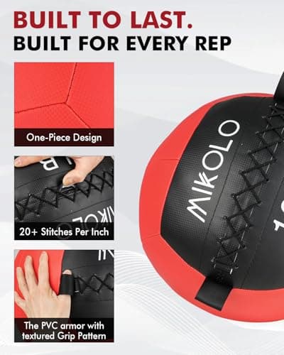Mikolo Medicine Ball, Wall Ball,Soft Medicine Ball Set,Slam Ball for Core Training, Strength Workouts -Multi-Weight 10lbs 20lbs Exercise Balls for Home Gym, Functional Fitness (10/15/20/25LB) 5