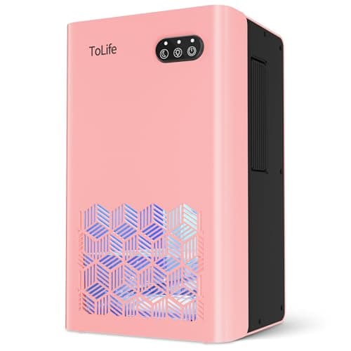 ToLife Dehumidifiers for Bedroom, 95 OZ Dehumidifier for Room with Auto Shut Off, Sleep Mode (1000 sq. ft) Portable Dehumidifier for Bathroom, Home, Basement, RV, 7 Colors LED Light, Pink