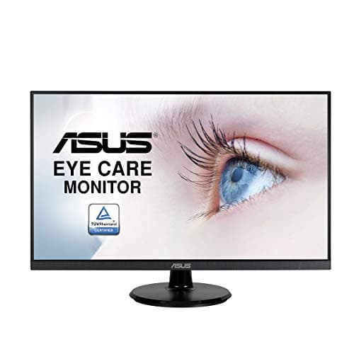 ASUS 27” 1080P Monitor (VA27DQ) - Full HD, IPS, 75Hz, Speakers, Adaptive-sync/FreeSync™, Low Blue Light, Flicker Free, VESA Mountable, Frameless, HDMI, VGA, DisplayPort, Tilt Adjustable, Black