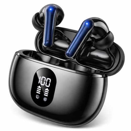 ZZU Wireless Earbuds, 2025 Ear Buds with Big Bass Stereo Sound, Lightweight Bluetooth Earbuds with 48 Hours Playtime, in-Ear Fit Earphones, IPX7, Hands-Free Calls with AI for iPhone, Android, Pad