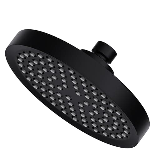 CENOSA Shower Head High Pressure Rain 6 Inch Round Black