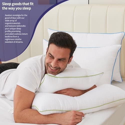 HKYLRAN Bed Pillows King Size Set of 2,for Sleeping, Adjustable King Pillows 2 Pack with Zipper, Cooling Hotel Quality with Premium Soft Down Alternative Fill 6