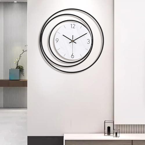 Dankeit Decorative Wall Clock,Silent Non-Ticking Quality Quartz Movement Battery Operated,Large Wall Clocks for Living Room Kitchen Home Bathroom Bedroom Wall Decor,16x16inch,White 5