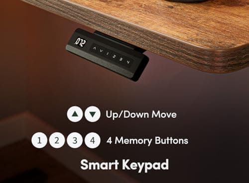 FEZIBO Electric Standing Desk, 55 x 24 Inches Height Adjustable Stand up Desk, Sit Stand Home Office Desk, Computer Desk, Rustic Brown 7