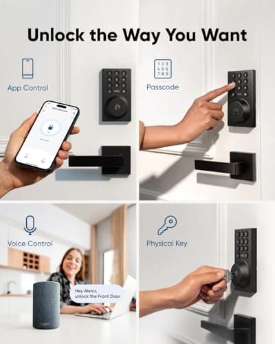 eufy Security Smart Lock C30, Keyless Entry Door Lock, Built-in WiFi Keypad Deadbolt for Front Door, No Bridge Required, Easy Installation, App Remote Control, Reliable Power, BHMA Grade 3 4