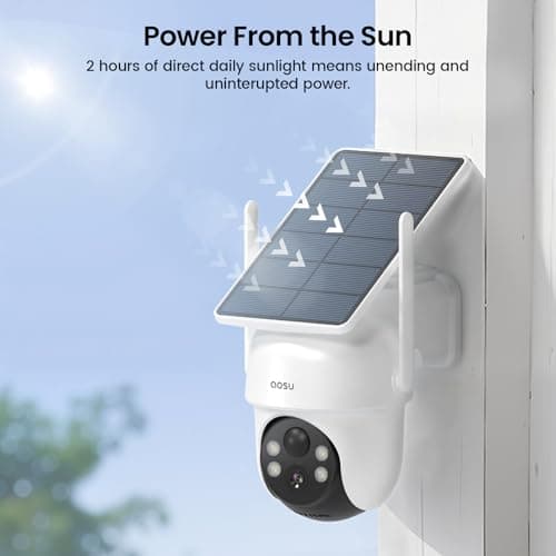 AOSU Security Cameras Wireless Outdoor, 6 Cam Kit, No Subscription, New 2nd aosuBase Expandable to 1TB (32GB Built-In), 5MP Solar Camera Wireless Outdoor,360° Pan & Tilt,Human Auto Tracking,Easy Setup 7