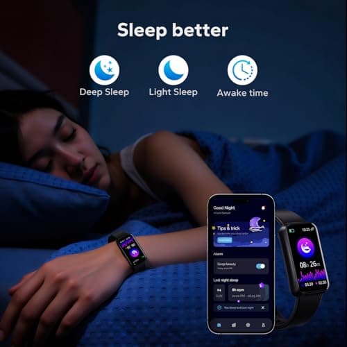 pixtlcoe Fitness Smart Trackers with 24/7 Health Monitoring,Heart Rate Sleep Blood Oxygen Monitor/Calorie Steps Counter Pedometer Activity Tracker/Smart Notifications for Men Women 6