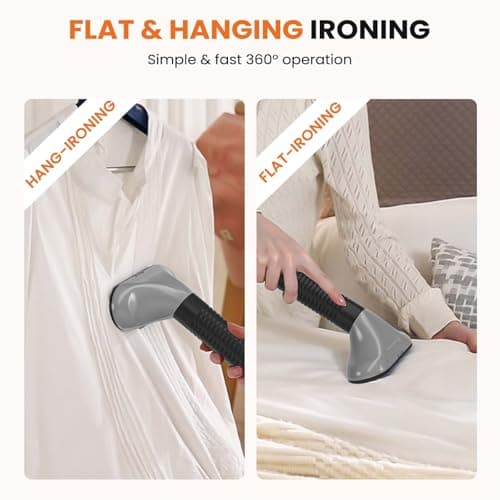 Sweetcrispy Standing Garment Steamer, 1500W Powerful Steamer for Clothes with Roll Wheels, 1.7L Water Tank for 55 Min Continuous Steaming, Professional Wrinkle Remover Heats in 45 Seconds 8