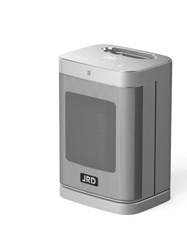 Space Heater Indoor, JRD 1500W PTC Portable Electric Heater with 80°Oscillation, Thermostat, 12h Timer, Fast Heat, Eco Mode, Remote, Small Quiet Safe Room heater Desk Heat for Office Bedroom Home