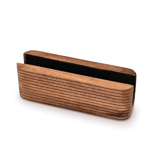 Kimona Laptop Stands Acacia Wood Vertical Laptop Holder for Desk Suitable for laptops of Various thicknesses and Sizes (8" X 2.3" X 2.5")