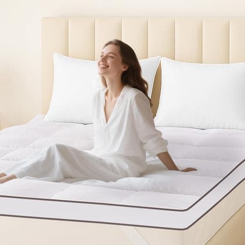 Memory Foam Queen Mattress Topper, Bed Topper with 3 Inch Extra Thick Shredded Foam, 100% Cotton Mattress Pad Cover, Breathable & Skin-Friendly Queen Size Mattress Topper with Anchor Straps