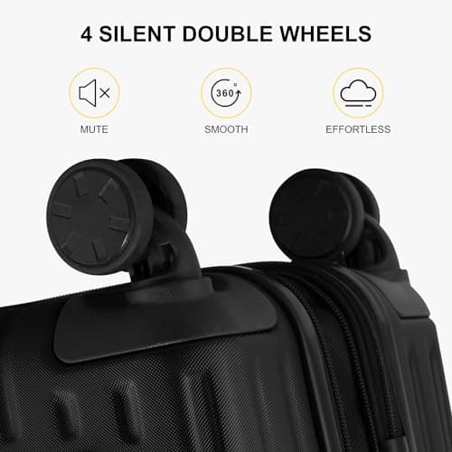 LEVEL8 Grace Hard Shell Carry on Luggage with Front Compartment, 20 Inch Expandable Suitcases with Wheels, Lightweight Carry-on Suitcase for Airplane, Tsa Lock, Black 6