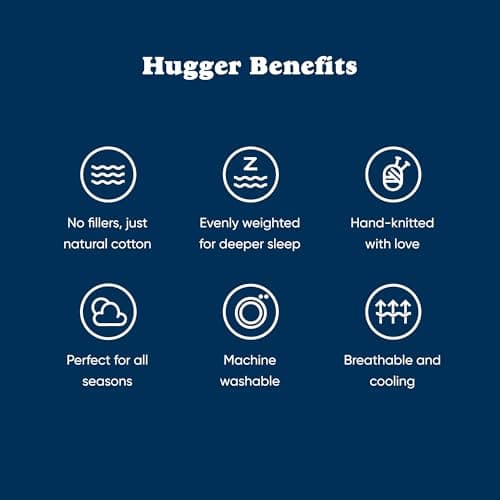 Bearaby Weighted Hugger Blanket 20 lbs Queen Size (60"x80") – Moonstone Grey Blanket Recycled Polyester – Eco-Friendly, Heavy Throw for Adults – Soft, Breathable, Sustainable Comfort 8