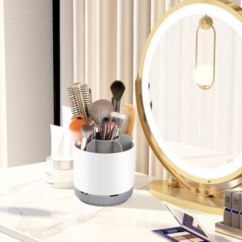 GFWARE Toothbrush Holders for Bathrooms - White Rotating Kids Electric Toothbrush and Toothpaste Holder, Detachable 6 Slots Tooth Brush Organizer Bathroom Countertop Storage 5