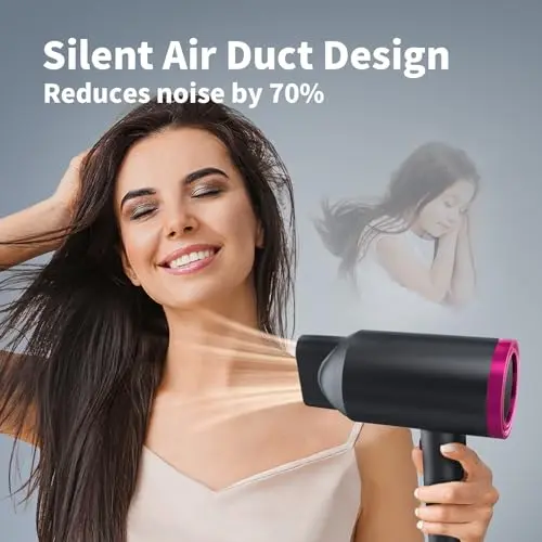 ANNE BETTY Ionic Hair Dryer with Diffuser, Powerful 1800W Blow Dryer for Women & Men, Fast-Drying Hair Dryer with Nozzle for Home, Salon, Travel 7