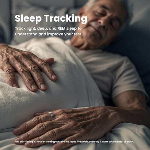 EOGBM Smart Health Ring Sleep Health Tracker for Women Men with Heart Rate, Blood Oxygen, Sleep Monitor, Steps,Calories, 5ATM Waterproof for iPhone/Android, No Subscription Fee(Black, 11#) 6