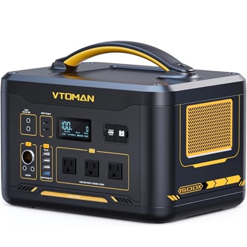 VTOMAN Jump1500X Portable Power Station, 828Wh LiFePO4 Battery Solar Generator with Jump Start, 1500W AC Outlet, 100W PD Type-C, Large Capacity Expandable to 2376Wh for Camping, RV Travel, Home Backup