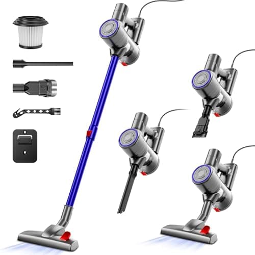 BLACKBARK Corded Stick Vacuum Cleaner, 25Kpa Powerful Stick Vacuum, 2 in 1 Vacuum Cleaners,1.2 L Dust Cup, Corded Handheld Vacuum Pet for Hair, Carpet, Hardfloor (Blue)