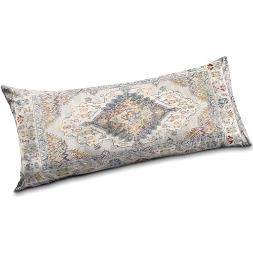 GABraden Body Pillow Cover - Super Soft Microfiber Body Pillow Case,Hidden Zipper,Print Pattern,Comfortable Fabric,Lightweight and Breathable,The Size is 20 "X 54(01-Brown Bohemian)