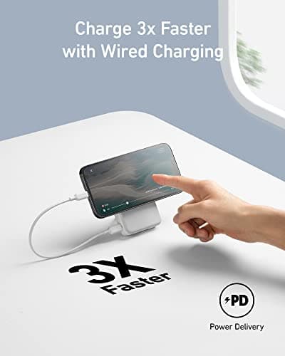 Anker 633 Magnetic Battery, 10,000mAh Wireless Portable Charger, 20W USB-C Power Bank with Stand, Magsafe-Compatible for iPhone 16/15/14 Series (White) 5