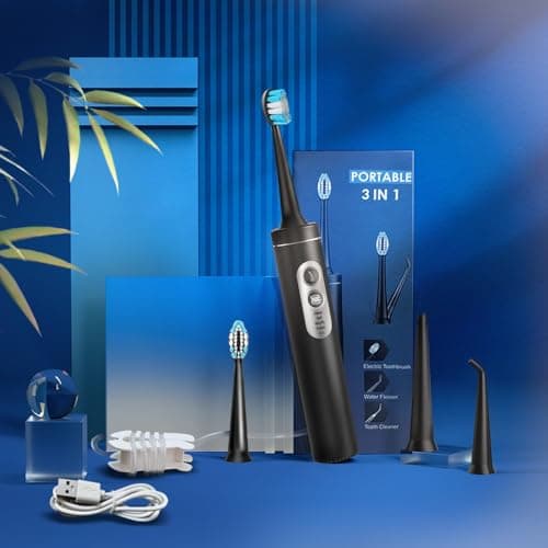 SHUBIGGE Electric Toothbrush with Water Flosser, 3 in 1 Electric Toothbrush with 4 Modes, Toothbrush and Water Flosser Combo for Adults, Water Flosser Portable for Travel and Home 7