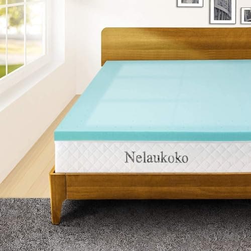 Nelaukoko 3 Inch Twin XL Memory Foam Mattress Topper, XL Twin Mattress Pad for College Dorm, Twin Extra Long XL Mattress Topper Gel Infused Memory Foam Mattress Pad for College Dorm Single Bed