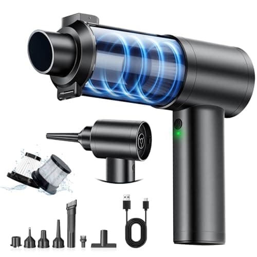 Torlaist Handheld Car Vacuum Cleaner, 15000PA Car Vacuum Cleaner and Air Duster, High Power Handheld Vacuum Cordless Rechargeable with Multi-Nozzles, Portable Mini Cars Vacuum for Cars Home Office