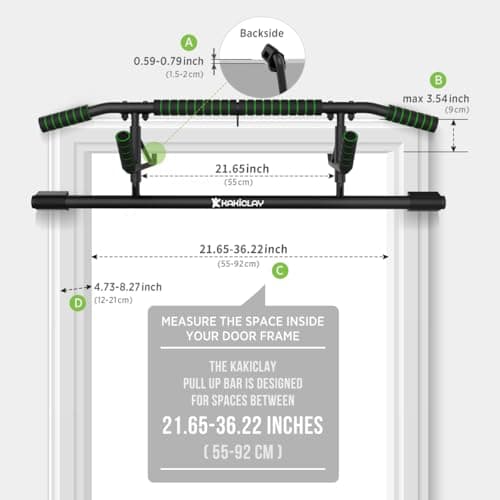 KAKICLAY New Upgrade Pull Up Bar for Doorway - Foldable Design & Space-Saving, Upto 440 Lbs Capacity, No Screwing or Slipping - USA Original Patent, Designed, Shipped, Warranty 5