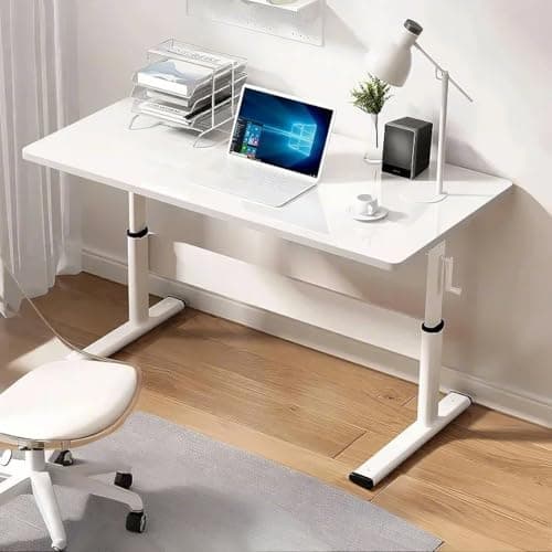 XUEGW Manual Adjustable Desk, Height Adjustable Standing Desk, Ergonomic Home Office Computer Workstation Writing Desk for Study Room, Bedroom