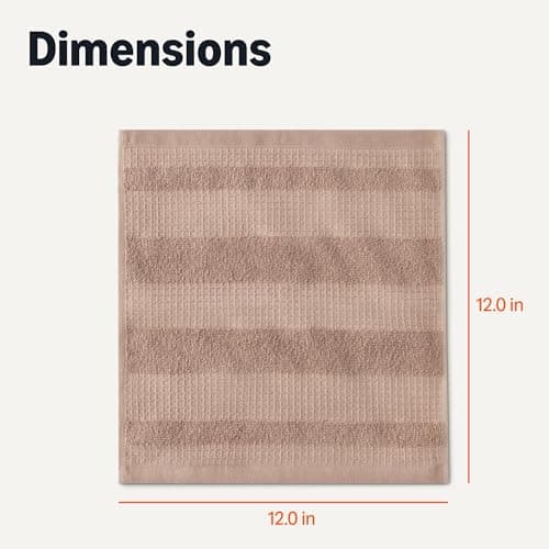 Amazon Basics Organic Cotton Waffle Weave Kitchen Dish Cloths, Ultra Absorbent, Quick Drying, Lint-Free, 12 x 12 inches, 6-Pack (2 Brown, 2 Green, 2 Navy) 5