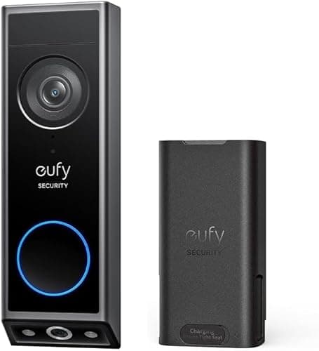 eufy Security Video Doorbell E340 (Battery Powered), Uninterrupted Use with Rechargeable Battery, Dual Cameras, 2K Full HD, No Monthly Fee