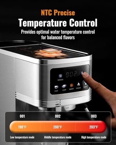 SHARDOR Espresso Machine 20 Bar, Professional Espresso Machine with Milk Frother and Touchscreen, Expresso Coffee Machines with Adjustable Temperature,for Cappuccino, Latte 4