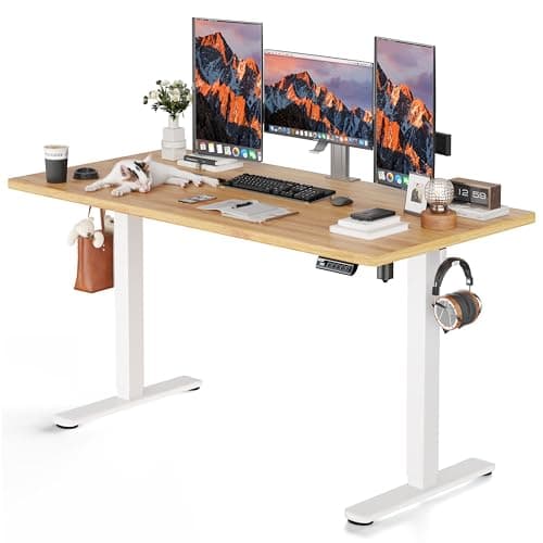 GABRYLLY Standing Desk Adjustable Height, Electric Office Computer Desk for Home Company Stand up Desk, 55 x 24 Inches, Natural 8