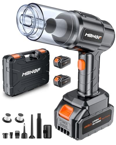 MBNGF Car Vacuum Portable Cordless,35000PA High Power Suction & Blower, Cordless Handheld Vacuum Cleaner for Car, Home, Office, Pet(Stellar Black)