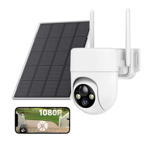 ELYSOO Solar Camera Outdoor Wireless, 1080P Color Night Vision, Security Cameras Wireless Outdoor with 360°View, Battery Powered, 2.4GHz WiFi Solar Camera, PIR, IP65 Weatherproof