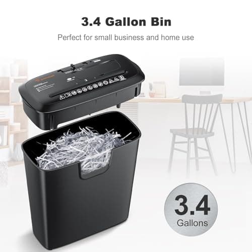 Bonsaii Paper Shredder for Home Use, 8-Sheet StripCut Home Office Shredder, CD/Credit Card Shredder Machine with Overheat Protection, 3.4 Gallons Wastebasket 7
