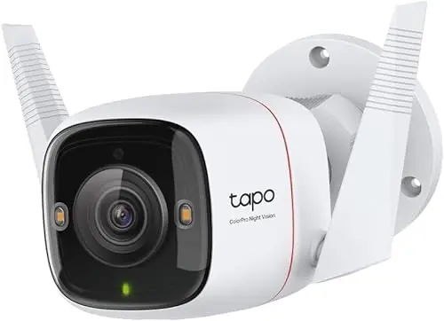Tapo ColorPro Wi-Fi Outdoor Camera | Plug-in | Daylight Clarity at Night | 2K QHD | Person/Pet/Vehicle Detection | Local/Cloud Storage | 127° FOV | Built-in Siren C325WB 7