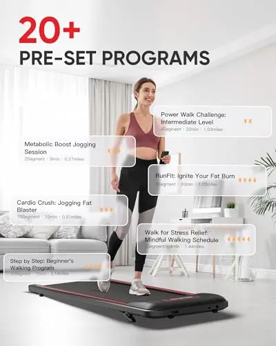 WELLFIT 10% Incline Foldable Treadmills for Home, Under Desk Walking Pad 265lbs Capacity, Heavyduty Treadmills for Small Space, Fully Assembled, Easy to Store, Adjustable Incline(Manual) 6