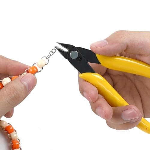 HongWay 5pcs Micro Flush Cutters, Wire Cutter with Internal Spring, Diagonal Cutters for Electronics, Heating Wire, Model Sprue, Soft Copper Wire Snips, 5 Inches, Yellow 6