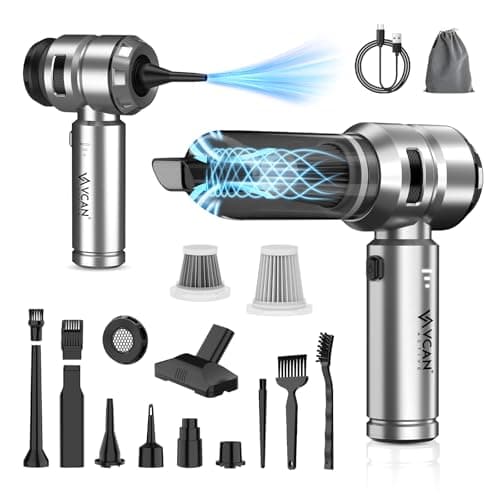 VCAN ACTIVE Car Vacuum Portable Cordless 22000PA High Power with Brushless Motor 4-in-1 Compressed Air Duster & Air Blower & Pump Hand Held Vacuum for Car, Home, Office, Ideal Gifts for Men & Women