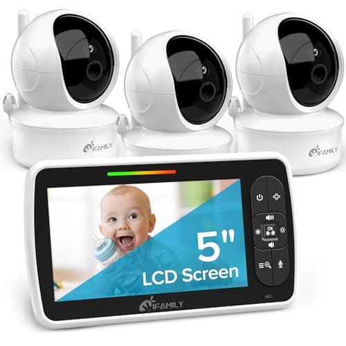 iFamily Baby Monitor with Remote Pan-Tilt-Zoom Camera|Keep Babies Safe with 3.5” Large Screen, Night Vision, Talk Back, Room Temperature, Lullabies, 960ft Range