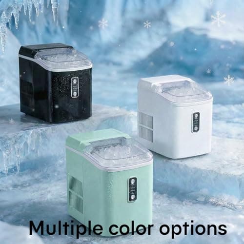 NEWBULIG Nugget Ice Makers Countertop, Portable Nugget Ice Machine, Ready in 6 Mins, 24lbs in 24Hrs, Auto-Cleaning, with Basket and Scoop, for Home, Kitchen, RV, Camping, Black 10