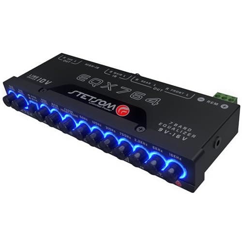 Stetsom EQX764-7 Band Equalizer, Pre-Amp Car Audio Graphic Equalizer with 4 Inputs (RCA & High) 6 Outputs, 10v Line Driver to Avoid Noise and Dedicated Sub Controls (Level & Frequency) 5