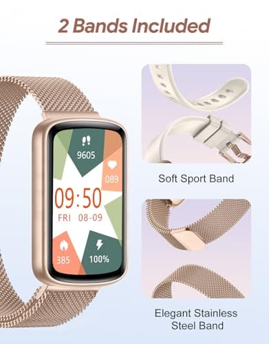 RUIMEN Fitness Tracker, Fitness Watches for Women Men with Heart Rate Monitor Blood Oxygen Sleep Tracker Pedometer, 1.47" Smart Watch Step Calorie Counter for Android iOS IP68 Waterproof (Starlight) 7